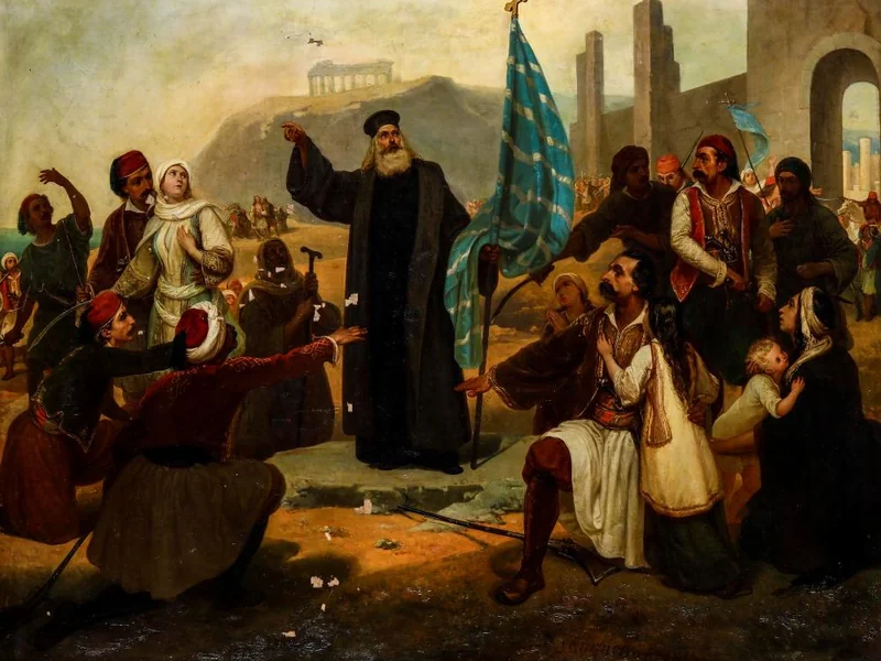 1815-Francesco Sampietro - L’arcivescovo Germano III benedice la bandiera greca - attribuito